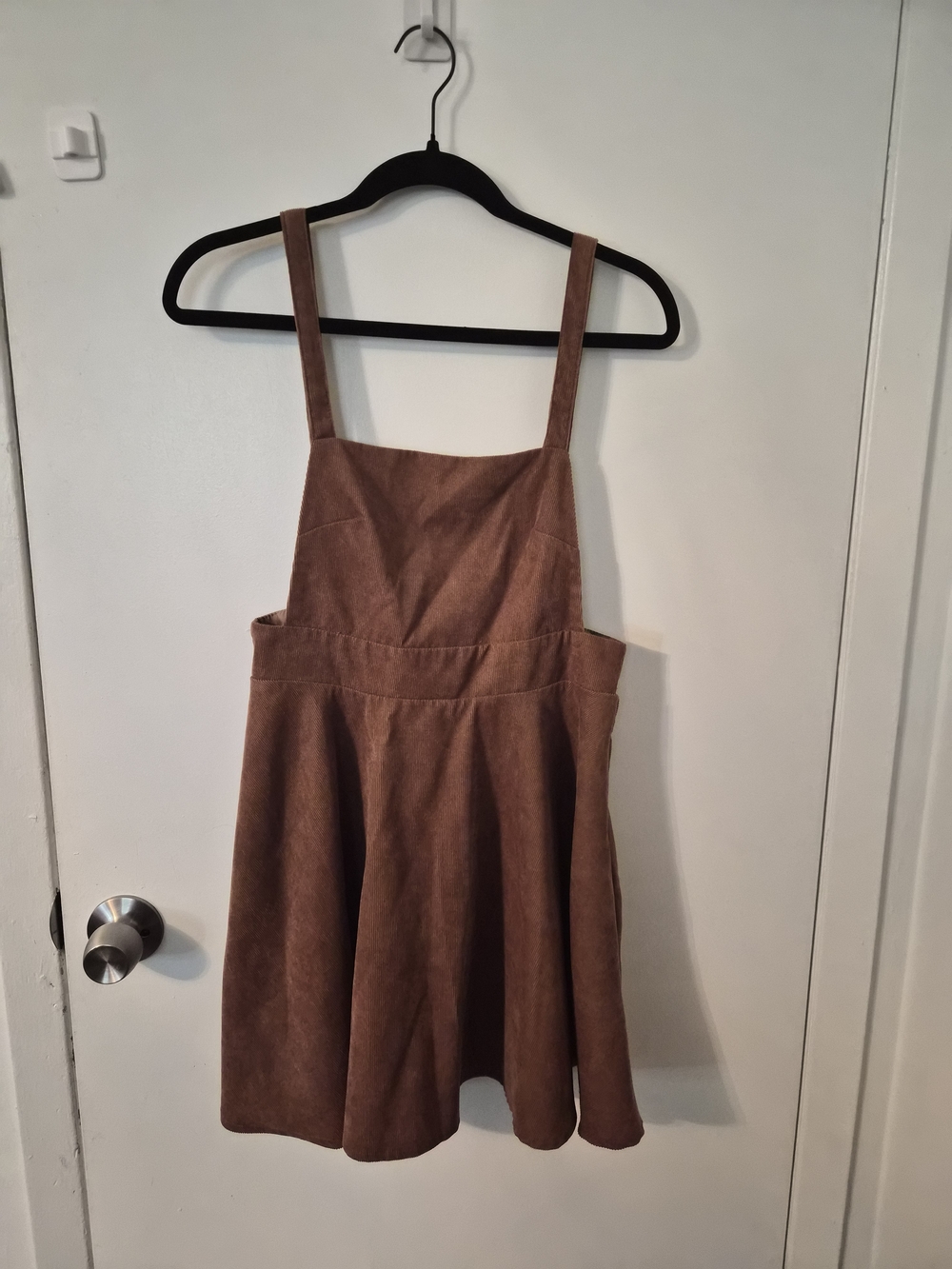 Boohoo Tan Suede-Look Pinafore Dress
